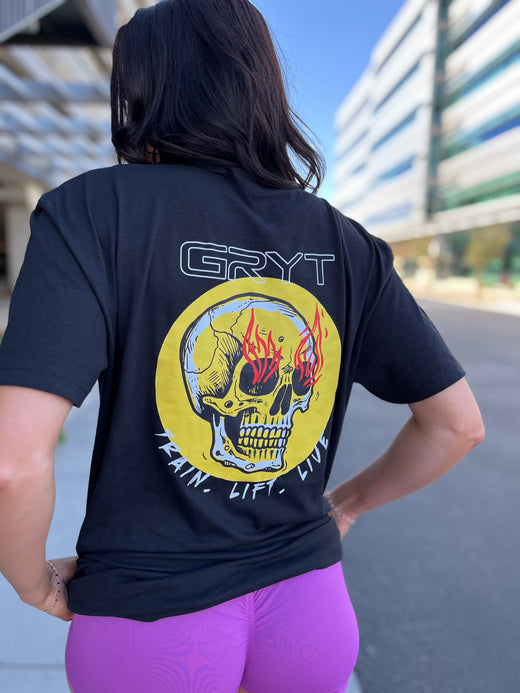 Women’s and Men’s unisex skull fire tee