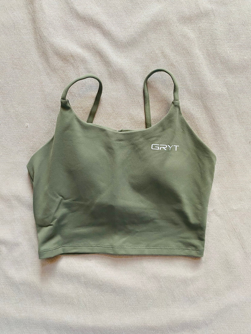 Women's Ascend built in bra Crop tank – GRYT Fitness